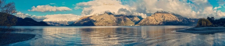 Lake Wakatipu and the Southern Alps as seen from Glenorchy, New Zealand