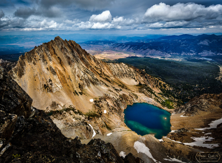 Lake 9000 from Thompson Peak Summit, Sawtooth Mountains, Idaho