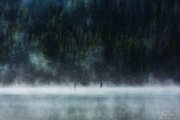 Paddleboarders on Stanley Lake, Idaho