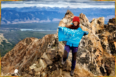 Anna at the summit of Thompson Peak, Idaho